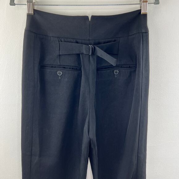 ALEXANDER WANG Pleated Front Cropped Pants Trousers Size 2 Black High Waist - Picture 4 of 8